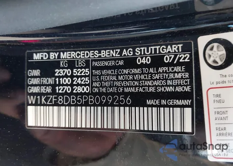 2023 Mercedes-Benz E 350 from USA, damaged, VIN W1KZF8DB5PB099256